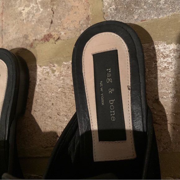 rag & bone | Savoy Black Suede Leather Loafer Mules - Picture 4 of 13